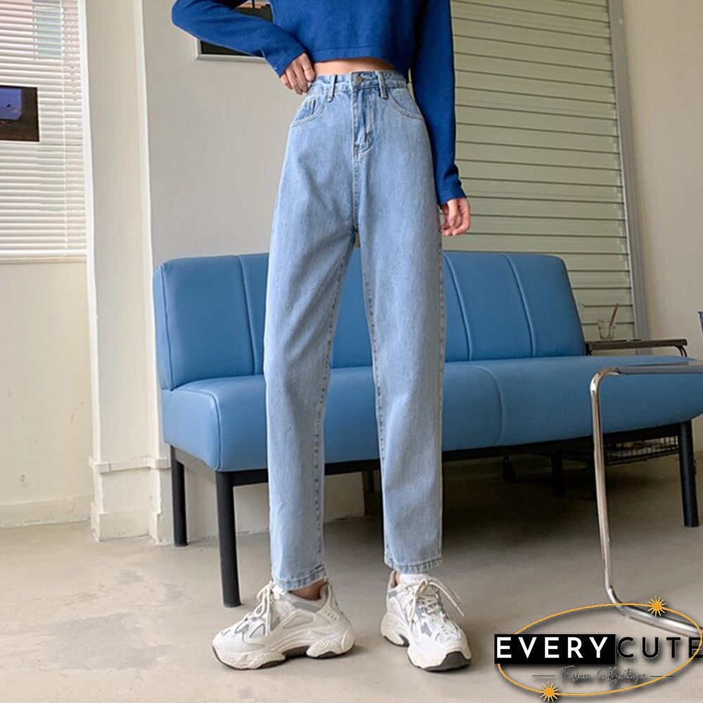 Woman Jeans High Waist Clothes Wide Leg Denim Clothing Blue Streetwear Vintage Quality Fashion Harajuku Straight Pants