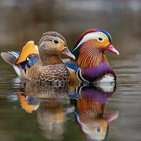 Mandarin Duck Pair - Diamond Painting