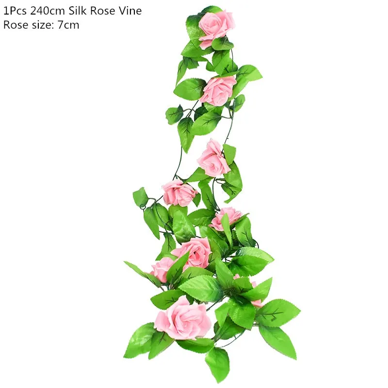 Artificial Green Eucalyptus Leaves Garland Fake Vines Rattan Artificial Plants Ivy Wreath for Wedding Party Home Wall Decoration