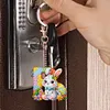 (US Local)PET Double Sided Special Shaped Easter Alphabet DIY Diamond Painting Keychain