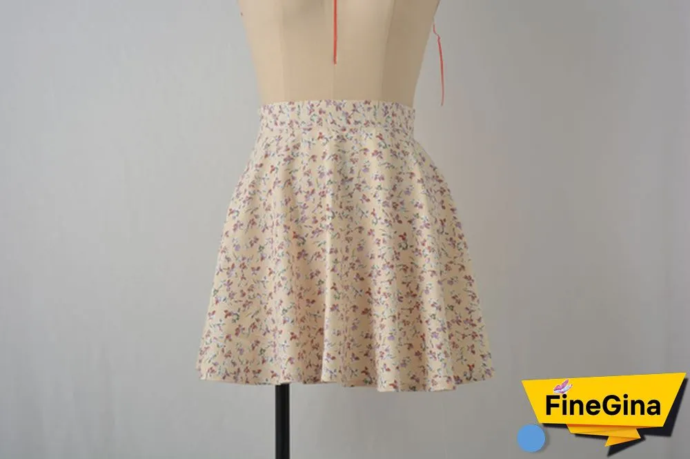Summer Women Mini Skirt Harajuku Floral Invisible Zipper Chiffon Tall Waist Umbrella Skirt Ladies Sweet Elegant Y2K Clothes