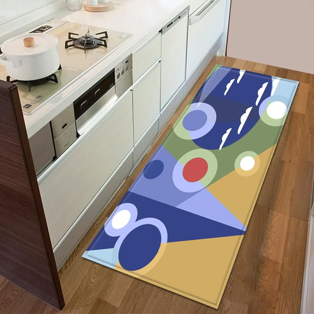 Kitchen Mat Bedroom Entrance Doormat 3D Geometric Pattern Home Floor Decoration Living Room Carpet Bathroom Non-Slip Rug