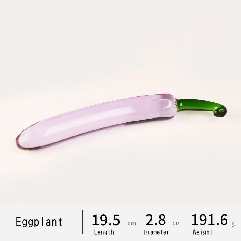 5 Types Vegetable and Fruit Shape Crystal Dildo Glass Butt Plug Cute Novelty Adult Sex Toys