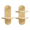 1/2Pcs Boho Shelves Wall Decor Mid Century Modern Decorative Floating Shelves 11.81 Inch with Ledge for Home Living Room