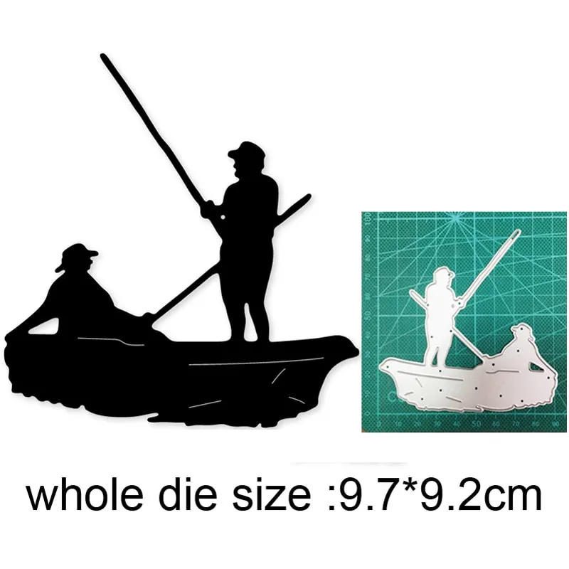 Craft Metal Cutting Dies Cut Die Mold Man Fishing Decoration Scrapbooking Dies Craft Paper Knife Mould Blade Punch Stencils Dies