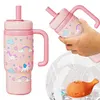 Stainless Steel Whale Fountain Tumbler with Handle Drinking Cup Creative Gift