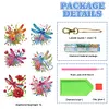 (US Local)6Pcs Acrylic Double Sided Dragonfly Diamond Painting Keychain for Bag Decor