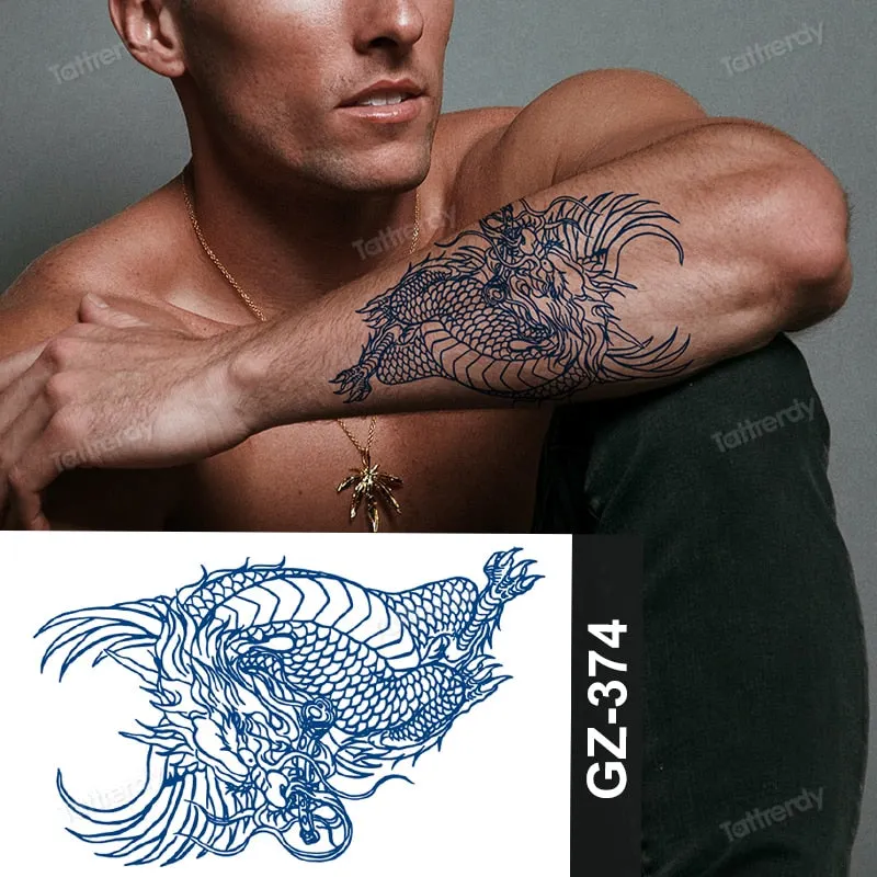 juice long lasting tatto sticker wings angel moon sun compass dragon fake tattoo waterproof transfer tatouage temporaire femme
