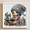Gnome Sewing-11CT Stamped Cross Stitch 50*50cm/19.69*19.69in