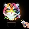 (US Local)Animal Diamond Painting Night Light Diamond Art Lamp Home Decoration (Tiger)