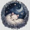 White Cat On The Moon - 11CT Stamped Cross Stitch - 50*50cm
