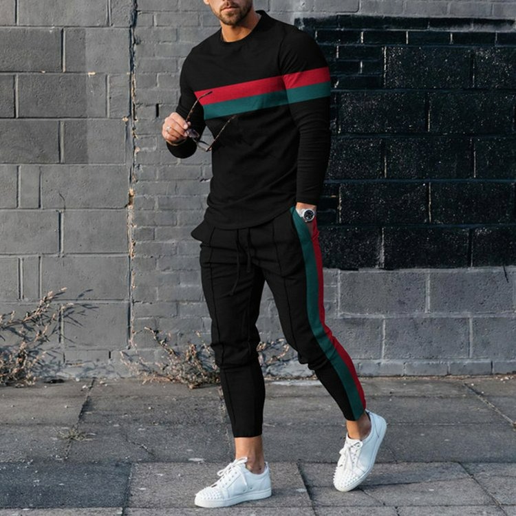 Men's Personalized Top And Pants Two Piece Set