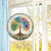 (Upgrade Size)DIY Diamond Painting Art  Double Sided Effect Pendant Colorful Stained Glass Hanging Ornament Kit(Tree)