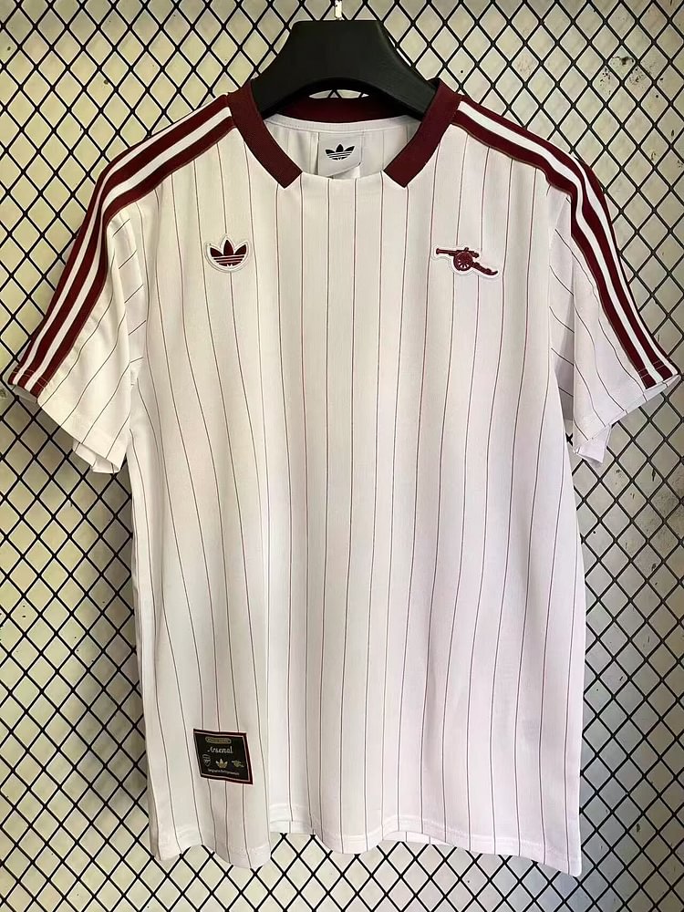 2026-27 Arsenal Retro Edition White Side Logo Jersey - Fan Version