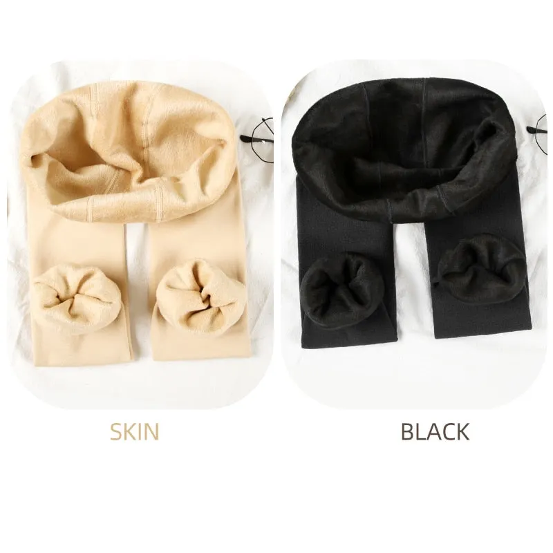 ATHVOTAR 2 Pcs Winter Warm Leggings Women Velvet Thick Leggings Push Up High Waist Skinny Thermal Leggings Women
