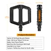 2 Pairs Bike Flat Pedals & Reflector Non-Slip Bike Pedals for Road Mountain Bike