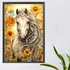 Diamond Painting -DIY Round Partial AB Drill Sunflower Horse(45x65cm)