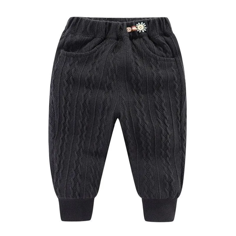 Mudkingdom Girls Knit Pants Winter Cable Leggings Warm Children Clothes Baby Girl Ribbed Trousers