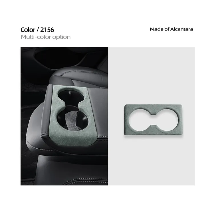 TESLASY 2024 Model 3 Highland Alcantara Rear Seat Cup Holder Cover
