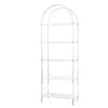[US Local Warehouse] 5-Tier Acrylic Arched Bookshelf Modern Style Clear Bookcase Open Display Bookshelf for Home Office Living Room Kitchen Bedroom 11.81x23.62x65.35in Easy Assembly
