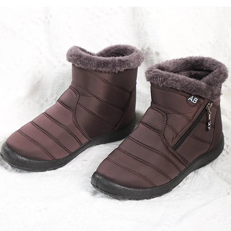 Winter Short Boots Women Ankle Boots Cotton Fabric Femmes Bottes Plush Shoes Ladies Booties Waterproof Shoes Botas Femininas