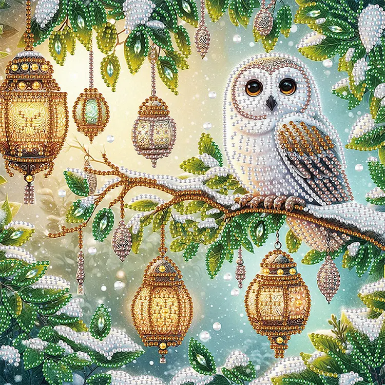 Owl 30*30cm (Canvas) Special Shaped Drill Diamond Painting gbfke