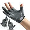 Fishing Gloves for Men 3 Fingers Cut Gloves Angling Cycling Sports Gloves(Black)