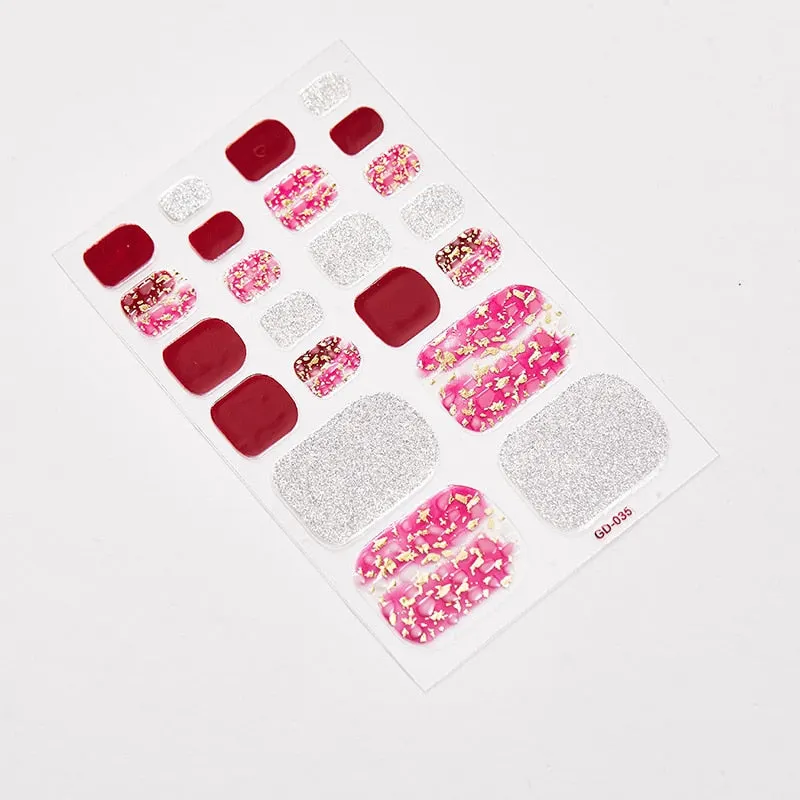 22 Tips/Sheet Shiny Nail Decoration Nail Adhesive Nail Accesoires Nail Art Decoration Nailart Sticker Adesivos Nail Tape