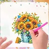 6Pcs Acrylic Flower Bucket Diamond Art Fridge Magnet for Car Mailbox Decor