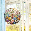(Upgrade Size)DIY Diamond Painting Art Double Sided Effect Pendant Colorful Stained Glass Hanging Ornament Kit(rFlowers)