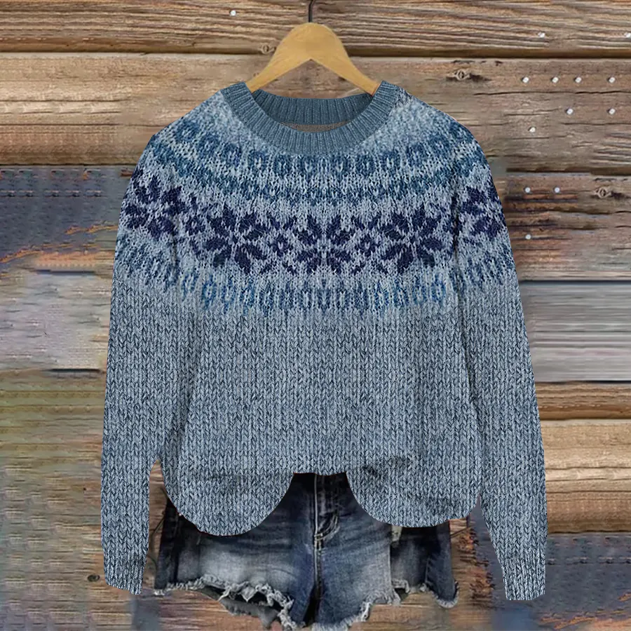 Vintage Iceland Pattern Warm Comfy Cozy Sweater
