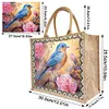 Diamond Painting Flowers and Bird Linen Tote Bag Replaceable Canvas for Women