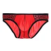 Men's low-waist sexy ice silk briefs