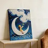 Moon Girl DIY Pearl Painting Kit with Frame 30x40cm Pearl Gem Paintings Picture Arts Craft for Adults Beginners Gift Home Wall Decor