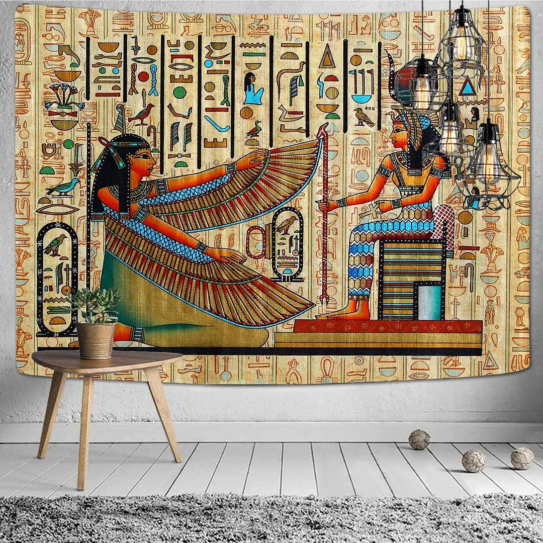 Viking Raven Tapestry Mysterious Viking Meditation Psychedelic Runes Art Wall Hanging Tapestries for Living Room Decor Yoga Mat