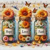 (Multi-Style) Sunflower Vase-11CT Stamped Cross Stitch 45*45cm/17.72*17.72in