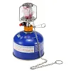 Lightweight Outdoor Gas Lantern Mini Camping Portable Aluminum Gas Lantern Hanging Glass Lamp Lighting Heating High Brightness Gas Lamp with Adapter and Hanging Chain