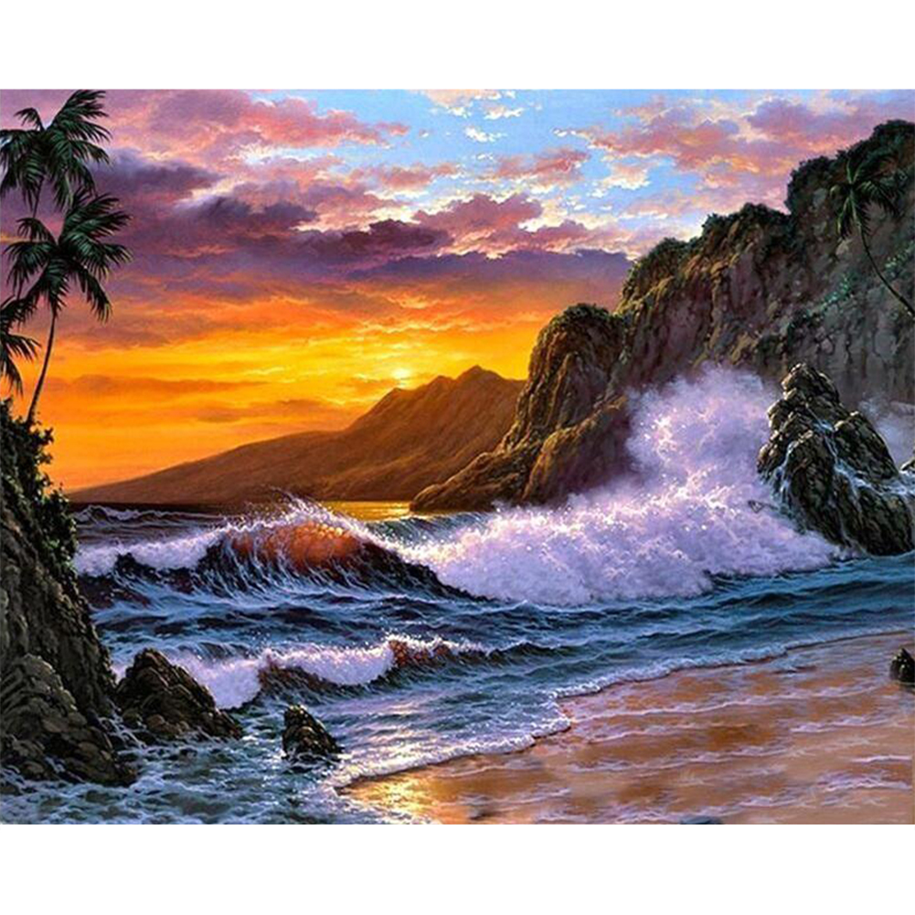 Sunset By The Sea-Paint by Numbers-30*40cm/40*50cm