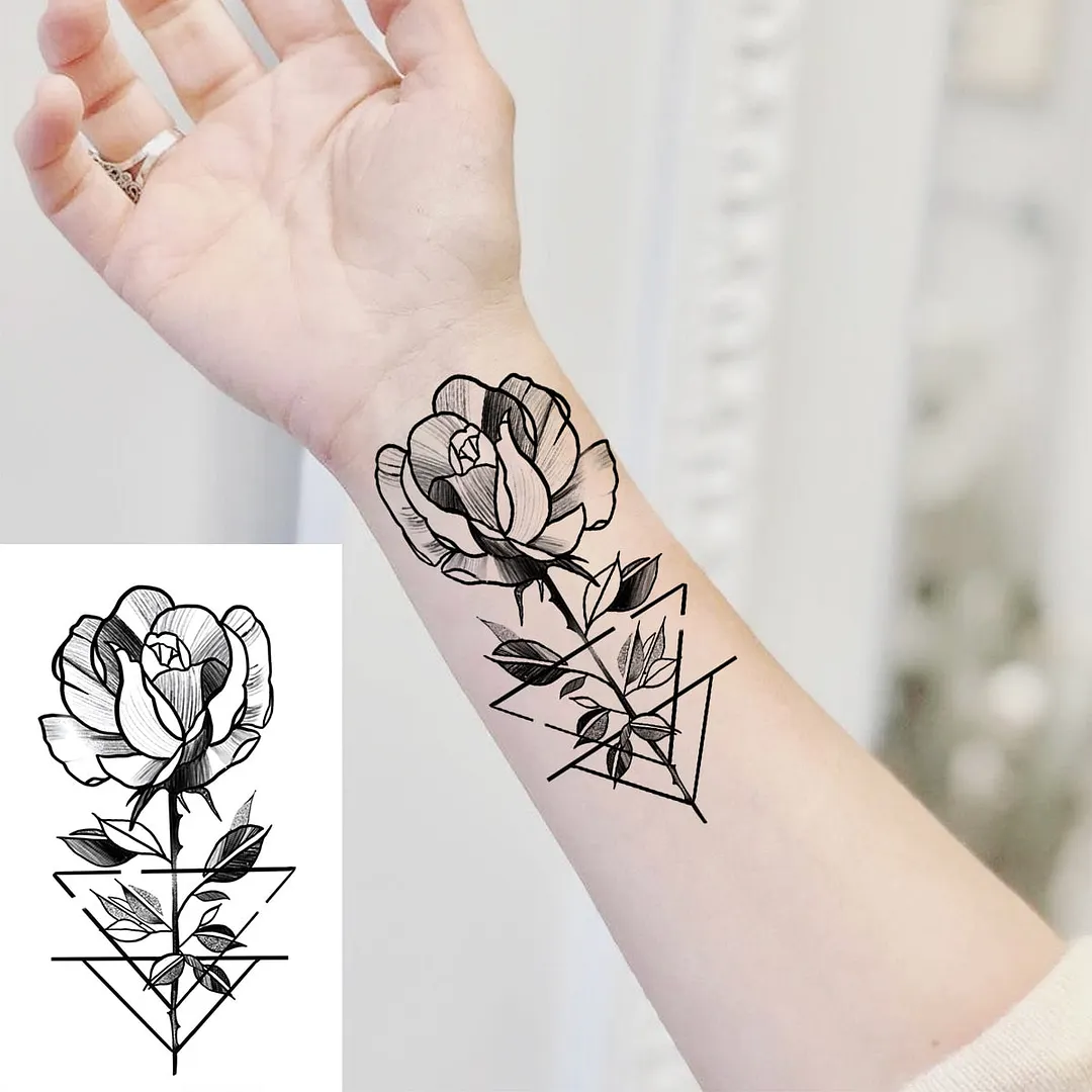 3D Realistic Wings Letters Temporary Tattoos For Women Men Quotes Thorns Dragon Fake Tattoo Fashion Waterproof Tatoos Sticker