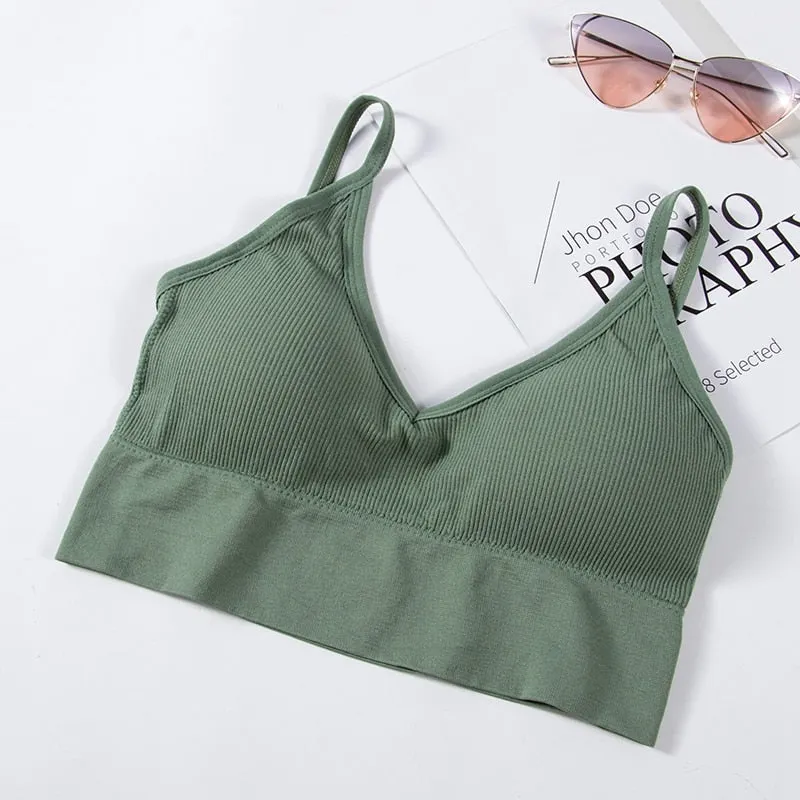 Open Back Tank Top Brassiere Comfortable Seamless Bra For Women Wirefree Underwear Soft Sexy Bralette Backless Bras