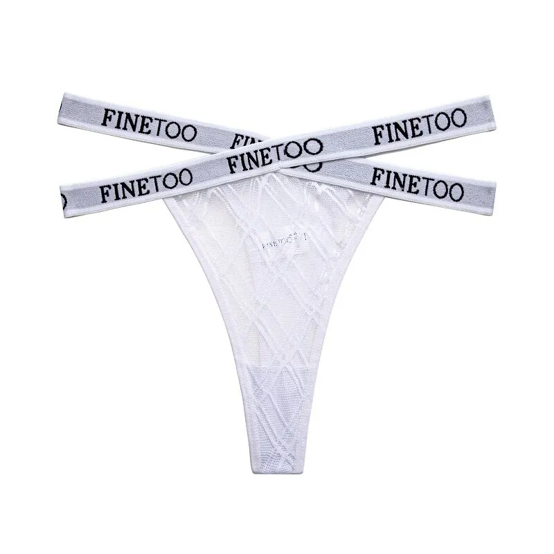 Billionm Sexy Underwear for Women Perspective Breathable Thong Cross Waistband Show Waist Pantys Female Mesh Intimates Lingerie