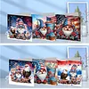 6pcs Diamond Painting Independence Day Goblin Greeting Card with Envelope for Family Friends Holiday Gift Congratulations