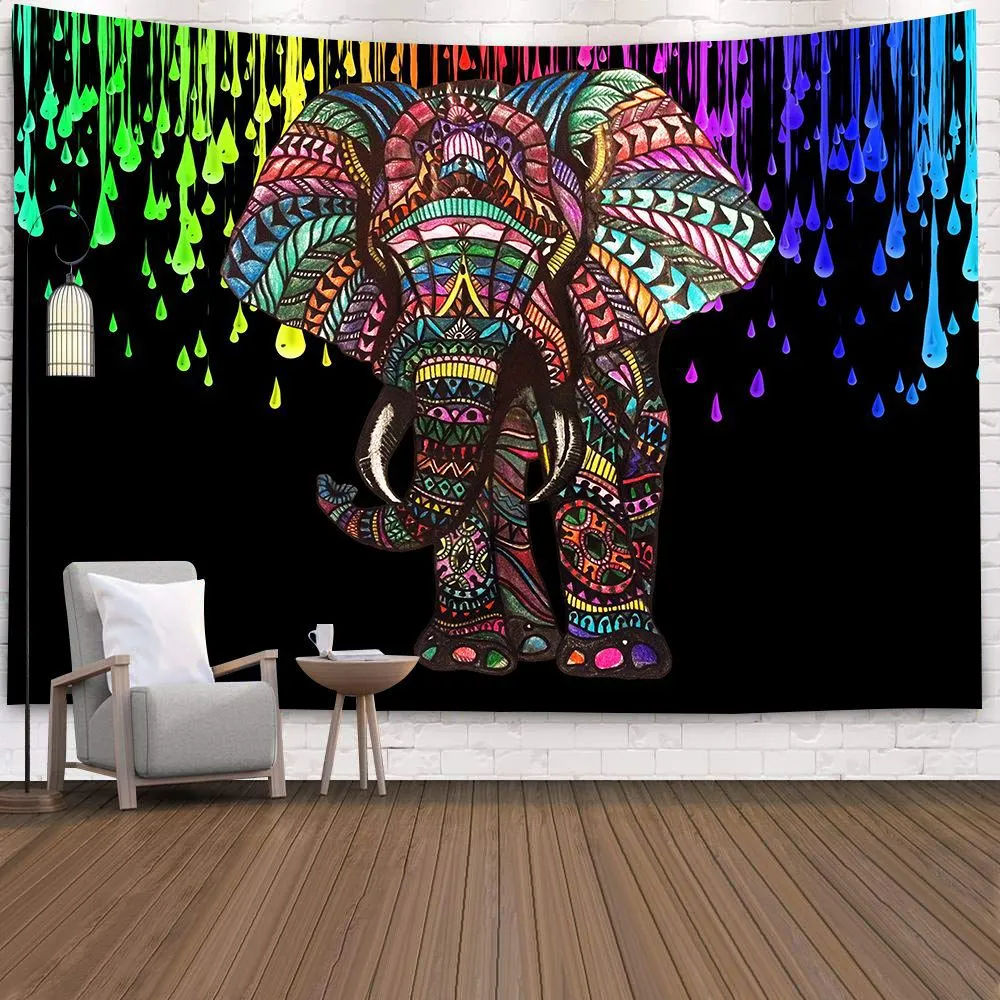 Boho Mandala Tapestry Wall Hanging Witchcraft Wall Cloth Tapestries Elephant Art Psychedelic Hippie Tapestry Macrame Wall Carpet