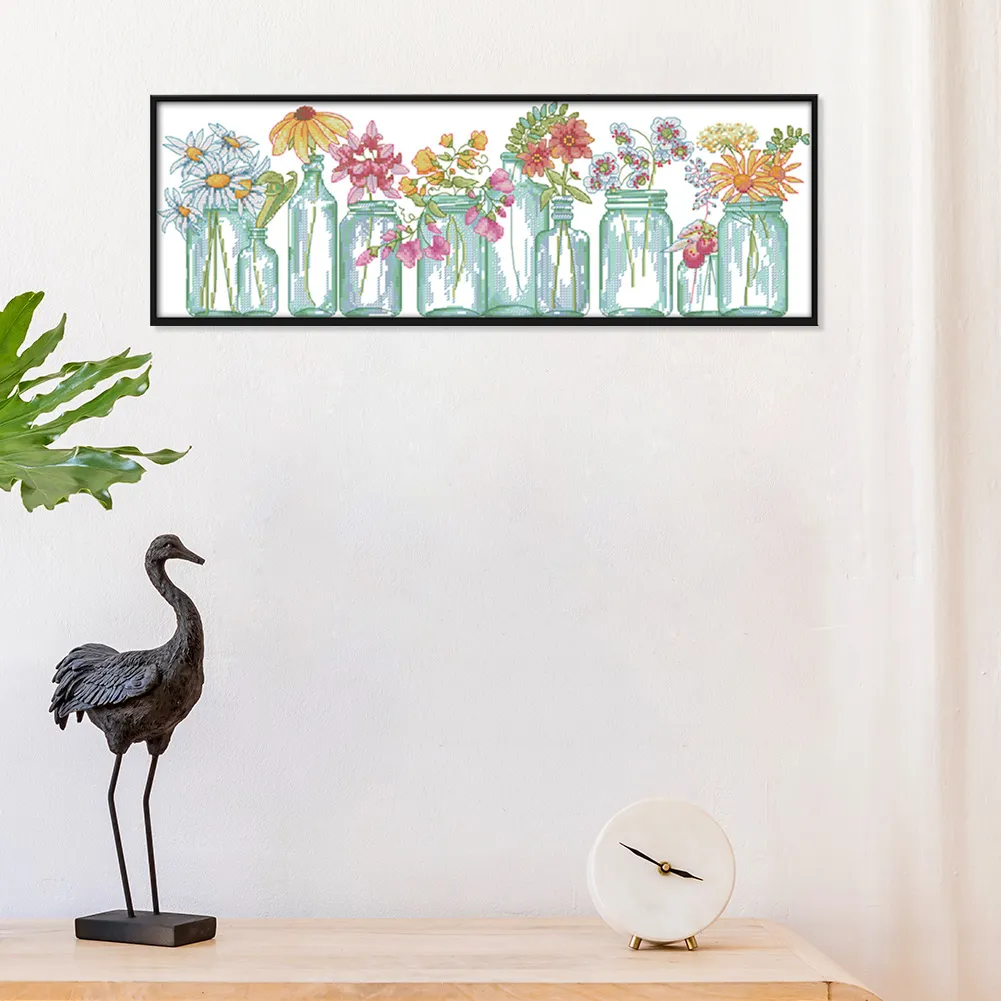 14ct Stamped Cross Stitch - Flower(52*20cm)