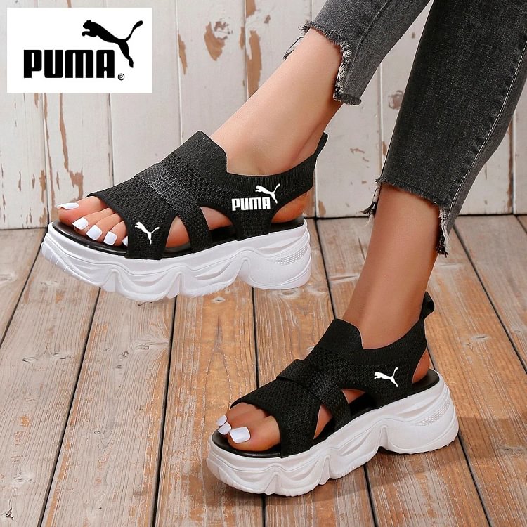 PUMA&reg; knitted platform sandals