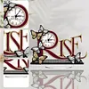 Diamond Painting Acrylic Butterfly Letter Clock Ornament
