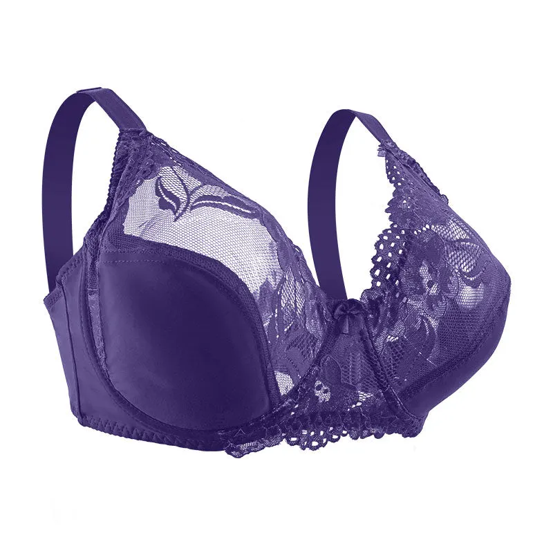 E F Cup Women Lace Bras Plus Size Bra Female Underwear Ultra-Thin Perspective Bralette Underwire Brassiere Sexy Lingerie