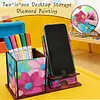 Multifunctional Handmade Wood Diamond Painting Phone/pen Holder& Storage Box Table Ornament Kits