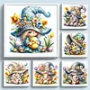 (Multi Style)Gnome Holding A Duckling-Full Embroidery 3 Strands 11CT Stamped Cross Stitch-50*50CM