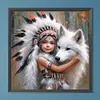 Peinture diamant drill rond enfant indien-40*40cm